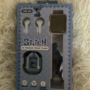 Stitch smart watch and Wireless Earbuds - Blue